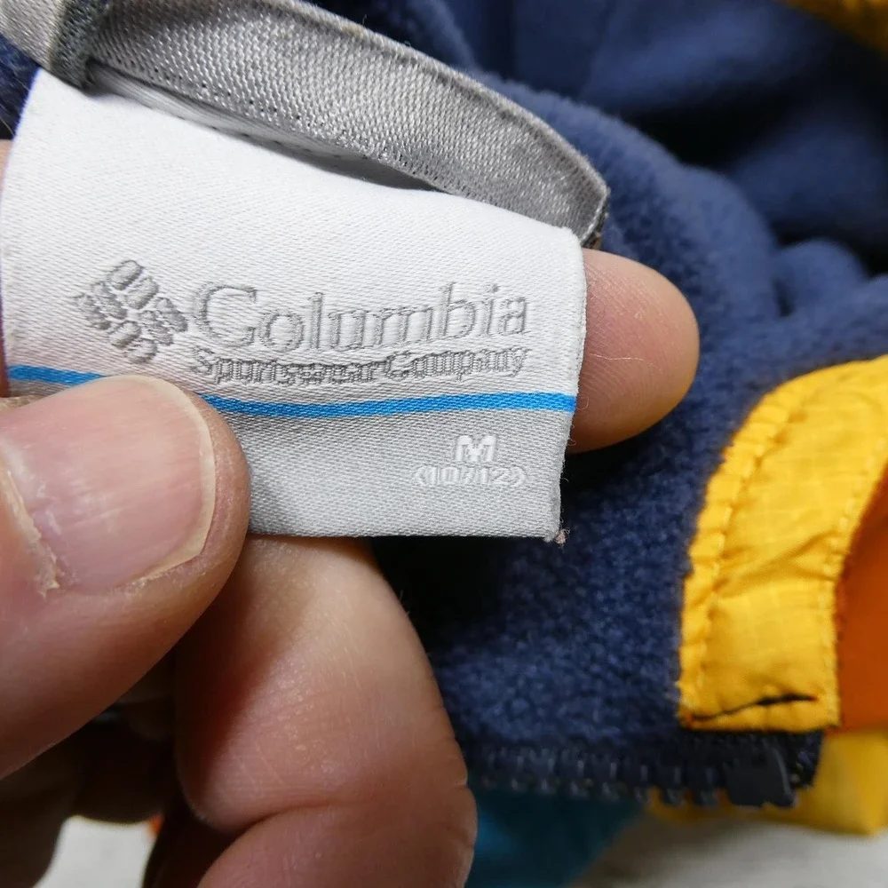 Columbia Jacket Kids Medium 10/12 Multicolor Hooded Fleece Lined Windbreaker